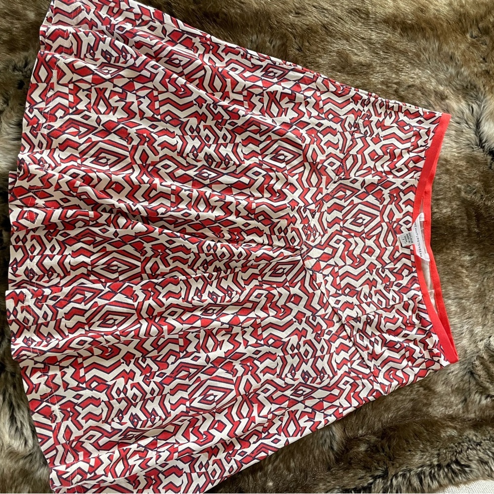 Diane Von Furstenberg Red and White A-Line Skirt